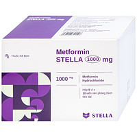 Metformin Stella 1000mg dạng 6 vỉ x 10 viên được dùng để điều trị đái tháo đường típ 2.