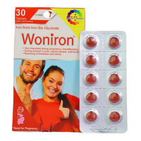 Bổ sung sắt hữu cơ WONIRON hộp 2 vỉ x 15 viên