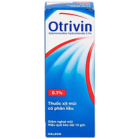 Otrivin 0.1% dung dịch xịt mũi điều trị các triệu chứng nghẹt mũi, viêm mũi dị ứng chai 10ml