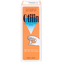 Otilin 0.1% dung dịch xịt mũi làm giảm các triệu chứng nghẹt mũi và sung huyết mũi chai 15ml