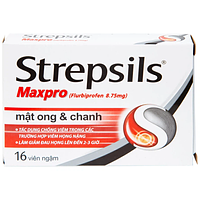 Strepsils maxpro mat ong & chanh viên ngậm đau họng hộp 16 viên 