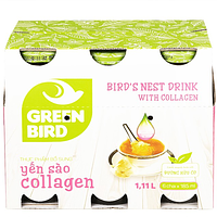 Greenbird nước yến sào collagen lốc 6 chai x 185ml