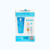 Bộ quà tăng La Roche Posay Effaclar gel rửa mặt cho da dầu nhạy cảm chai 200ml + sữa chống nắng 15ml