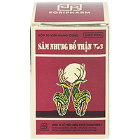 Sâm nhung bổ thận TW3 dưỡng huyết, bổ thận, tráng dương hộp 30 viên nang cứng