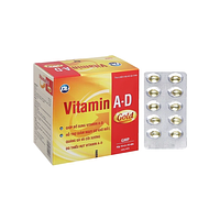 Viên uống Vitamin A-D Phúc Vinh hỗ trợ điều trị còi xương, suy dinh dưỡng (10 vỉ x 10 viên)