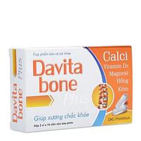  Davita Bone Plus bổ sung calci và vitamin D (Hộp 3 vỉ x 10 viên nén bao phim)