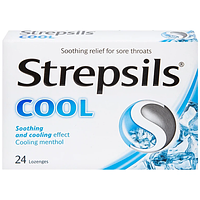 Strepsils cool viên ngậm đau họng hộp 24 viên