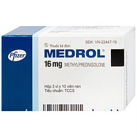 Medrol 16mg Pfizer dạng viên nén, có tác dụng kháng viêm và điều trị các vấn đề rối loạn nội tiết, viêm tuyến giáp (3 vỉ x 10 viên)